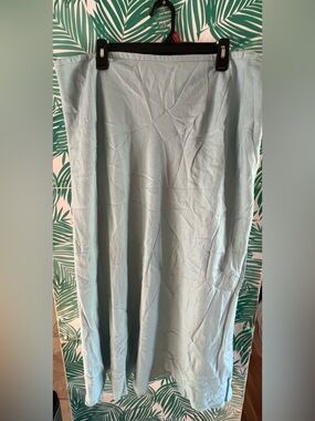 Plaza South Woman Light Blue Maxi Linen and Rayon Skirt 24W
